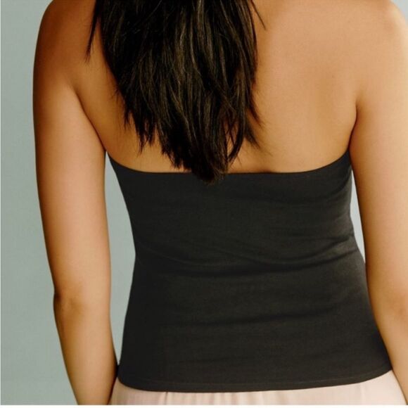 NWT Reformation Seren Strapless Organic Cotton Jersey Top Black Large - Picture 6 of 7